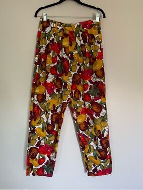 Vintage Women's 1980s abercrombie & fitch Vibrant Fruit All Over Print Pants 6